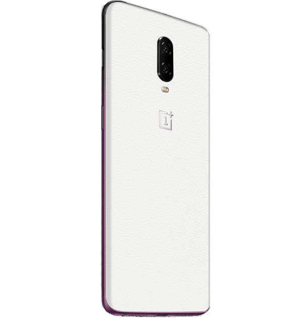 OnePlus 6T Skins & Wraps — White Leather