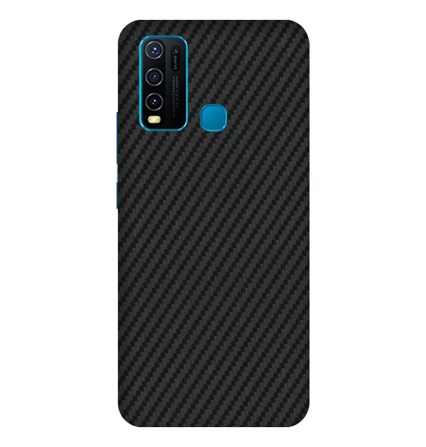 Vivo Y30 Skins & Wraps — Carbon Fiber Black
