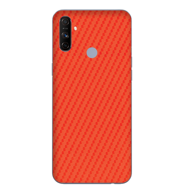 Realme Narzo 20a Skins & Wraps — Carbon Fiber Orange