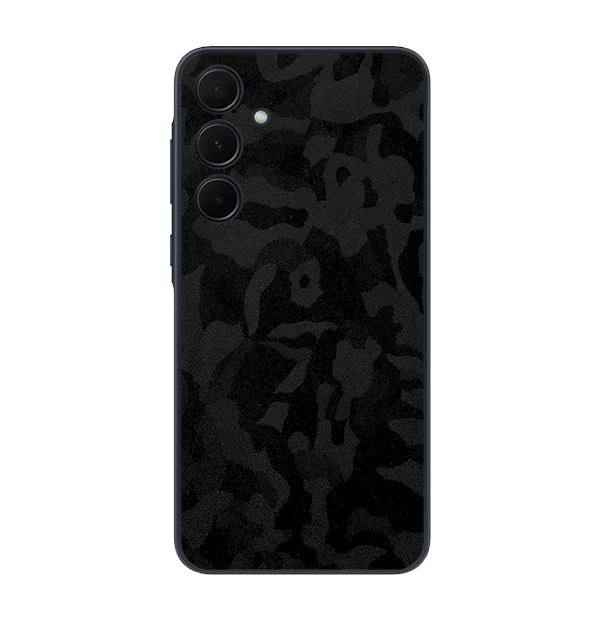 Samsung Galaxy M55 Skins & Wraps — Black Camo