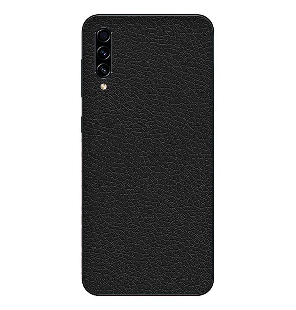Samsung Galaxy A70S Skins & Wraps — Black Leather