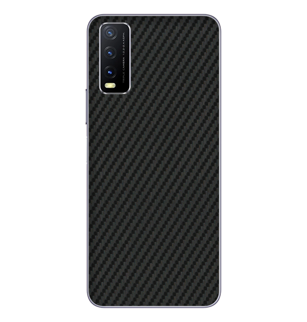 Vivo Y20 Skins & Wraps — Carbon Fiber Black