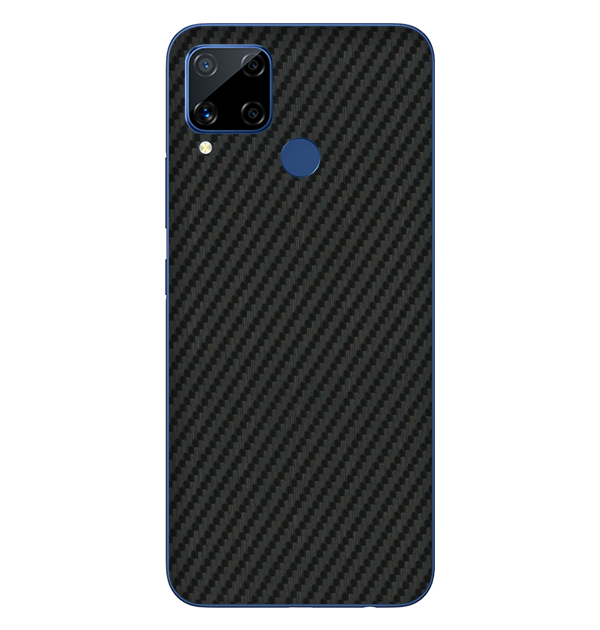 Realme C15 Skins & Wraps — Carbon Fiber Black