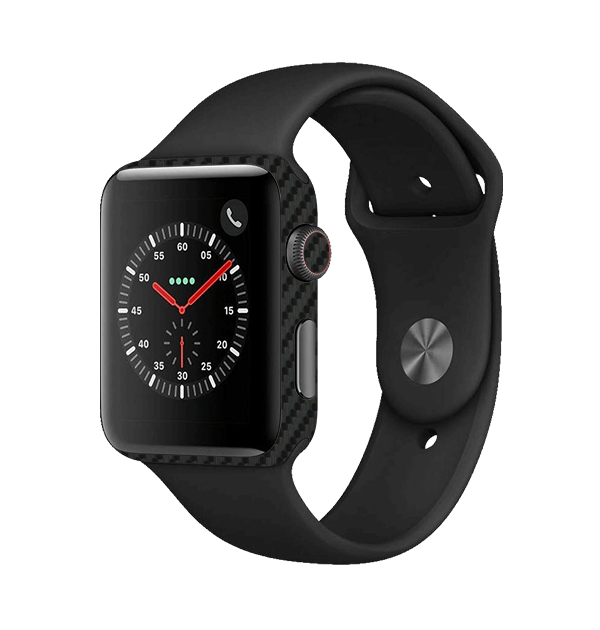 Apple Watch Series 3 38mm Skins & Wraps — Carbon Fiber Black