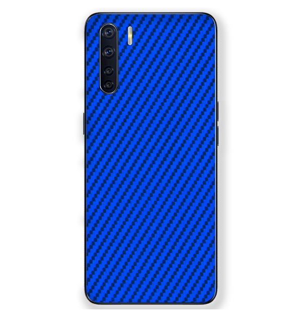 Oppo F15S Skins & Wraps — Carbon Fiber Blue