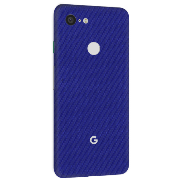 Google Pixel 3XL Skins & Wraps — Carbon Fiber Blue