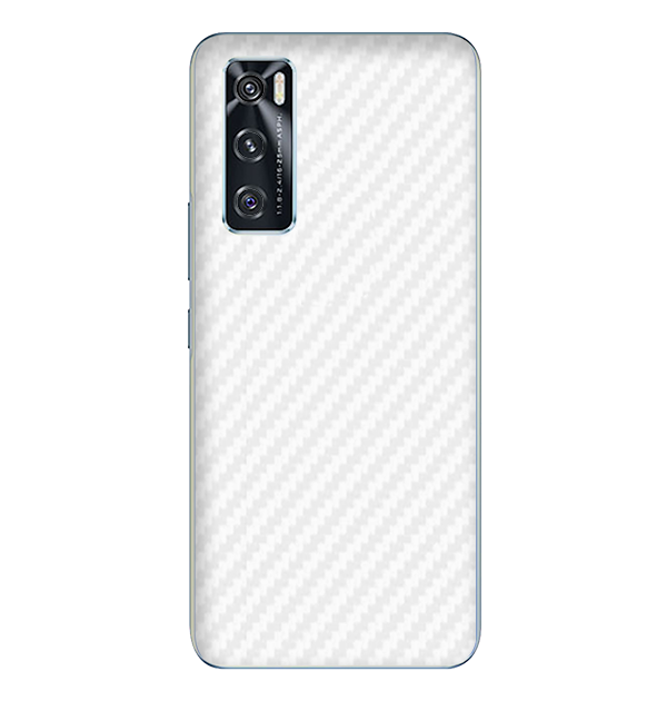Vivo V20 SE Skins & Wraps — Carbon Fiber White