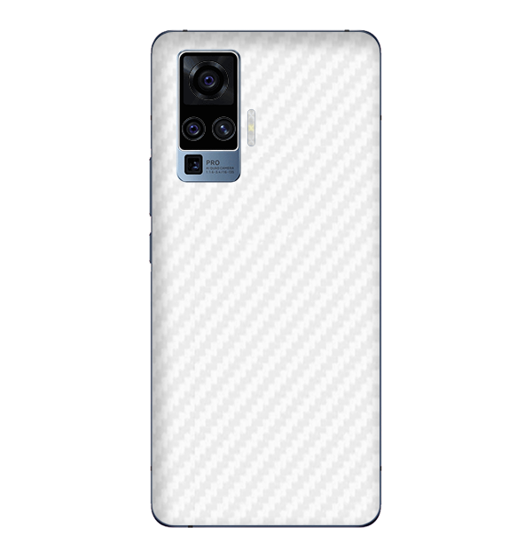 Vivo X50 Pro Skins & Wraps — Carbon Fiber White