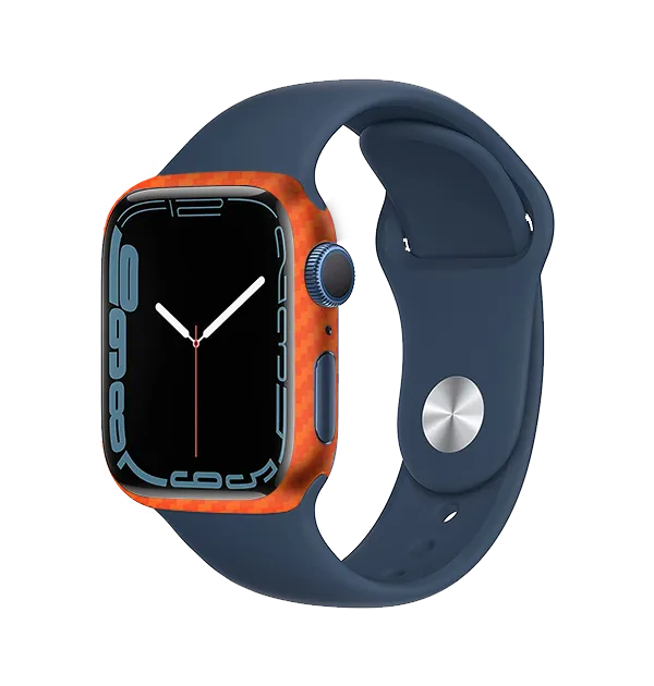 iWatch Series 45mm Skins Carbon Fiber Orange
