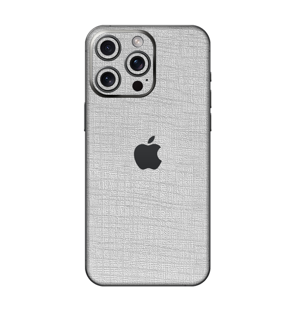 iPhone 15 Pro White Fabric skin from Skinsy India